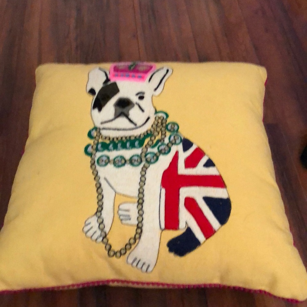 Yellow dog pillow
